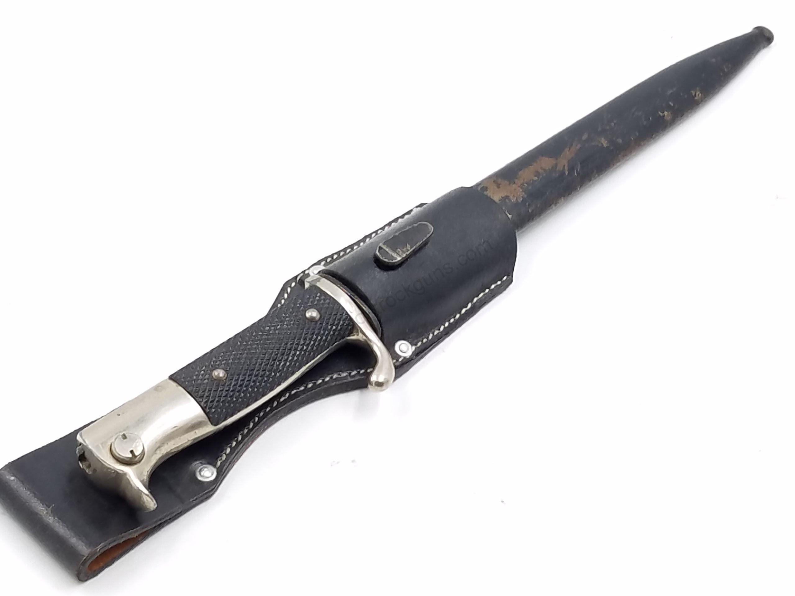 WW2 German 98K original bayonet w/ Scabbard & Leather Frog - Image 15