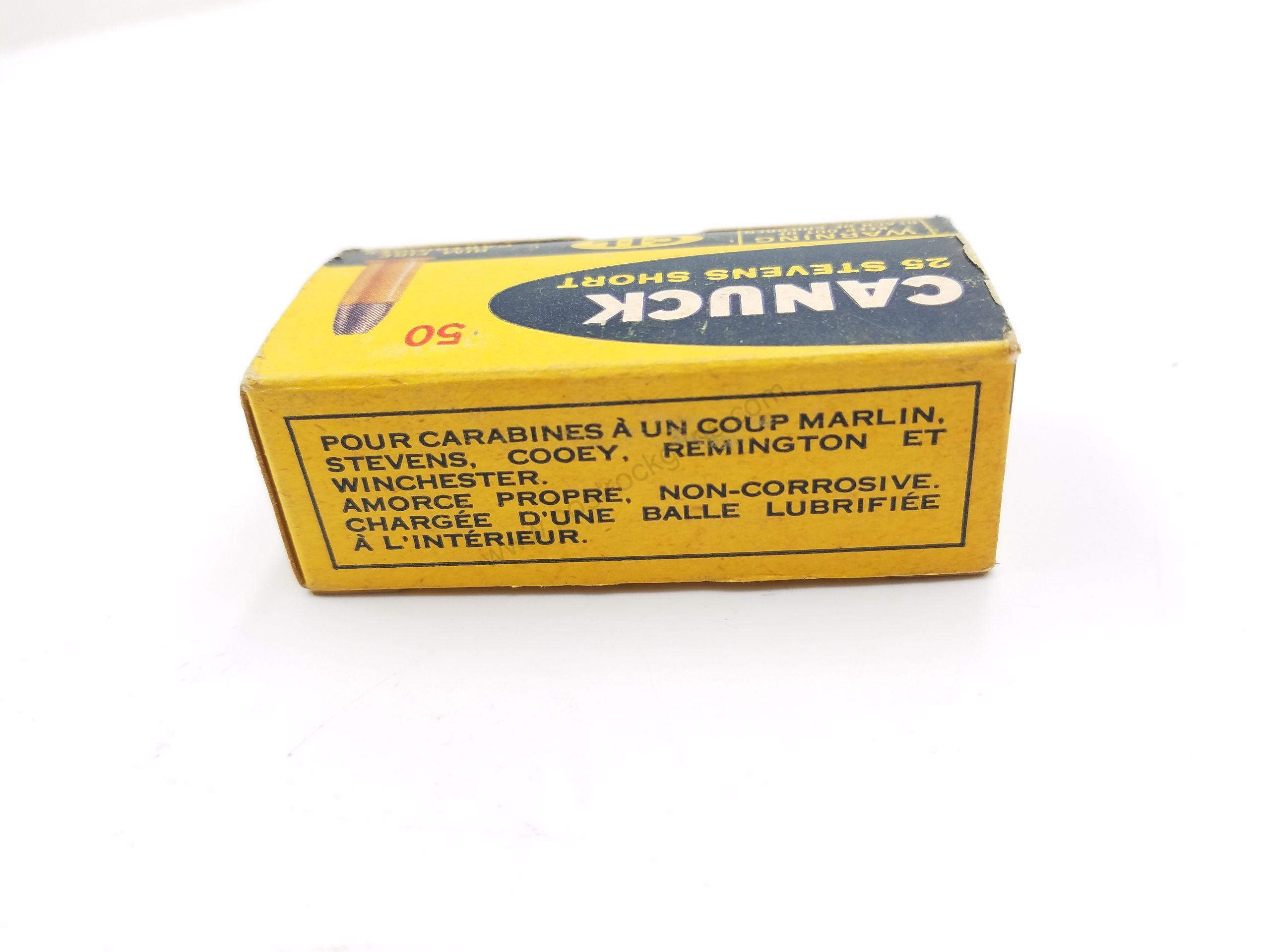 Ammunition Antique No FFL Parts & Magazines Rimfire 25 Stevens Short New Old Stock None Required Canadian Industries Limited Canada