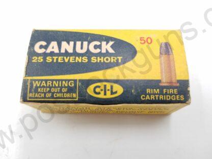 Ammunition Antique No FFL Parts & Magazines Rimfire 25 Stevens Short New Old Stock None Required Canadian Industries Limited Canada