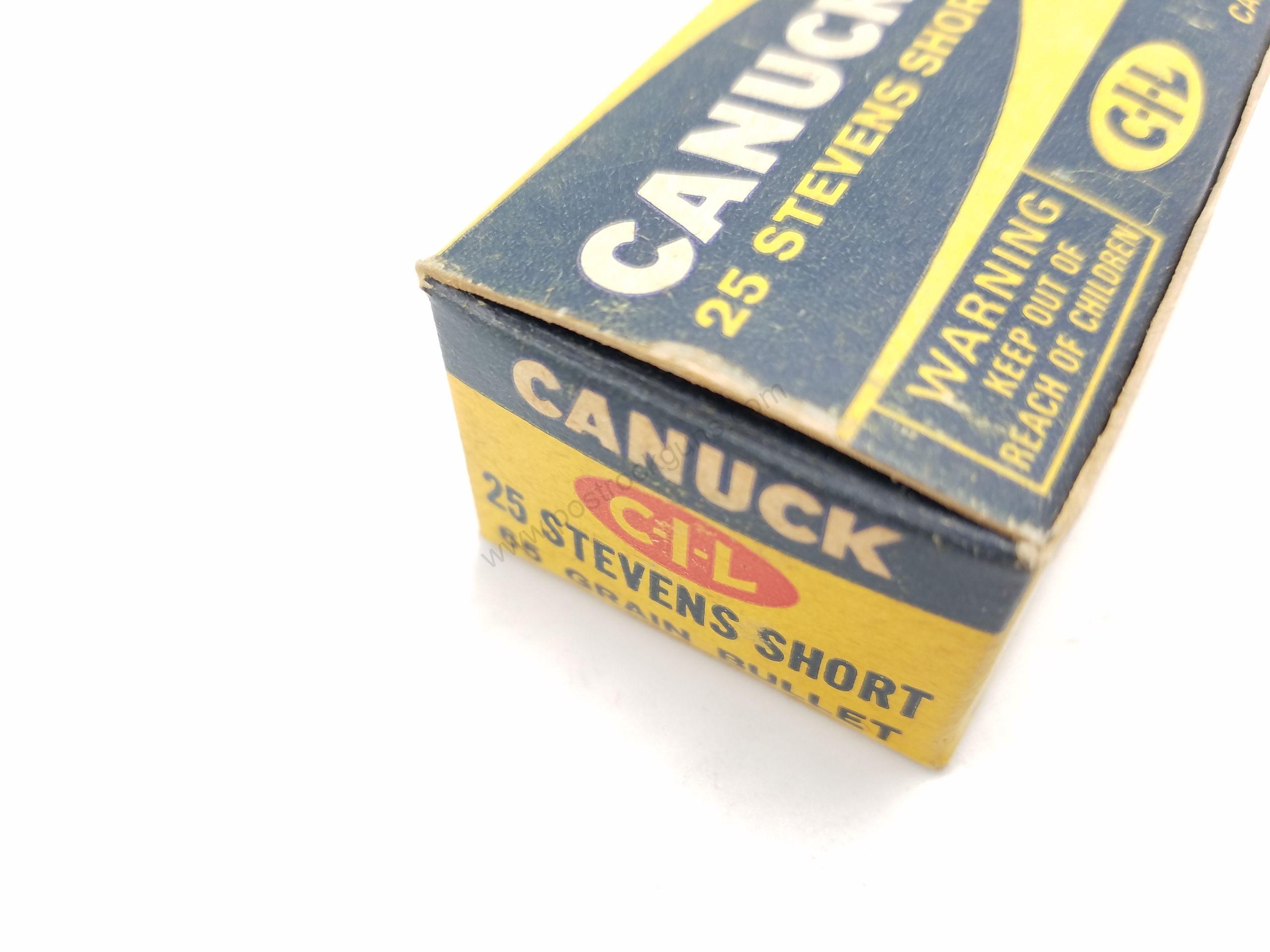 Ammunition Antique No FFL Parts & Magazines Rimfire 25 Stevens Short New Old Stock None Required Canadian Industries Limited Canada